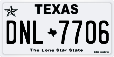 TX license plate DNL7706