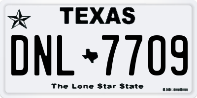 TX license plate DNL7709