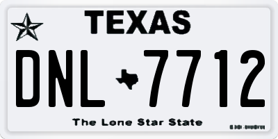 TX license plate DNL7712