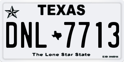 TX license plate DNL7713