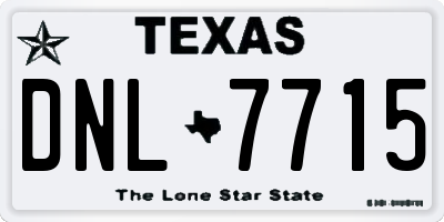 TX license plate DNL7715