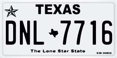 TX license plate DNL7716