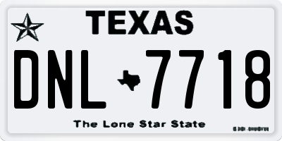 TX license plate DNL7718
