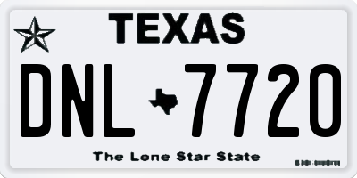 TX license plate DNL7720