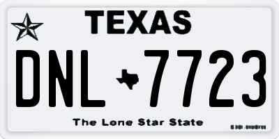 TX license plate DNL7723