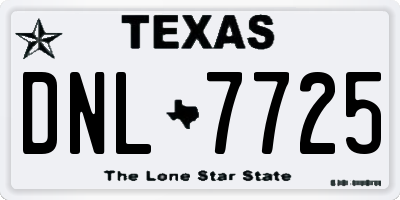 TX license plate DNL7725