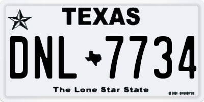 TX license plate DNL7734