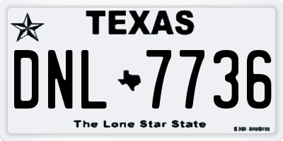 TX license plate DNL7736
