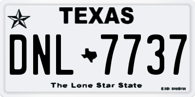 TX license plate DNL7737