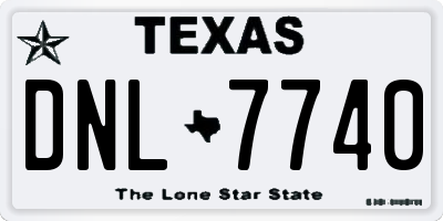 TX license plate DNL7740