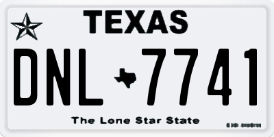TX license plate DNL7741