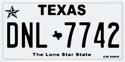 TX license plate DNL7742