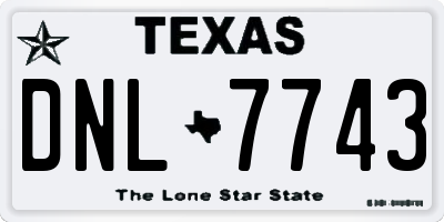 TX license plate DNL7743