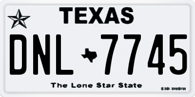 TX license plate DNL7745