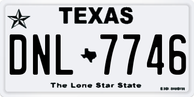 TX license plate DNL7746