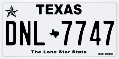 TX license plate DNL7747