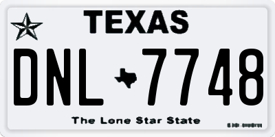 TX license plate DNL7748