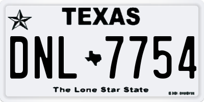 TX license plate DNL7754