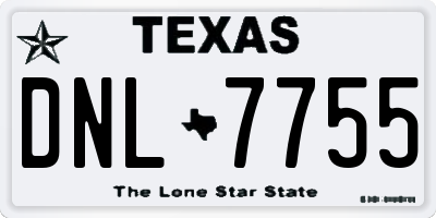 TX license plate DNL7755