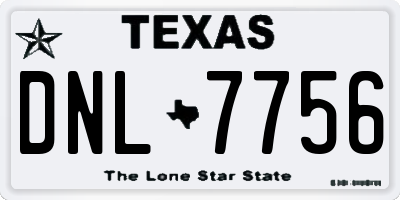 TX license plate DNL7756