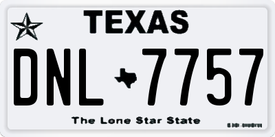 TX license plate DNL7757