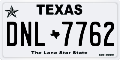 TX license plate DNL7762