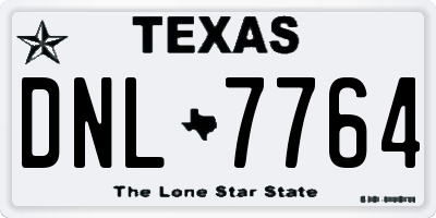 TX license plate DNL7764