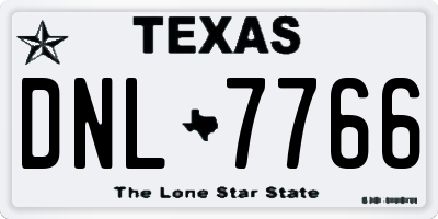 TX license plate DNL7766