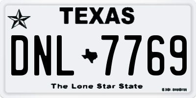 TX license plate DNL7769