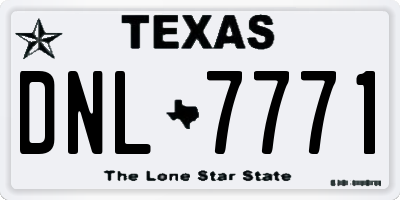 TX license plate DNL7771