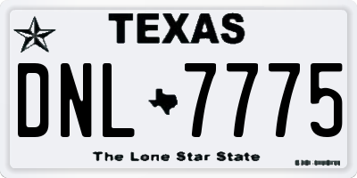 TX license plate DNL7775