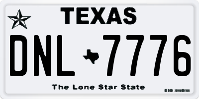 TX license plate DNL7776