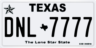 TX license plate DNL7777