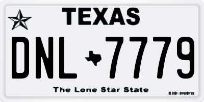 TX license plate DNL7779