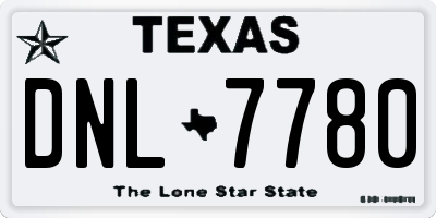 TX license plate DNL7780