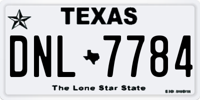TX license plate DNL7784