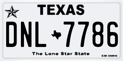 TX license plate DNL7786