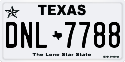 TX license plate DNL7788