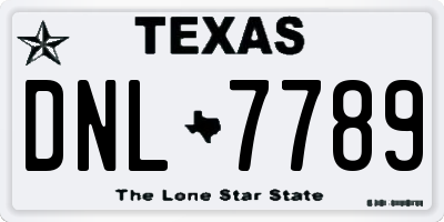 TX license plate DNL7789