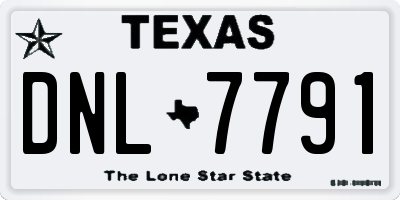 TX license plate DNL7791
