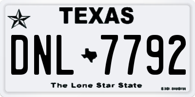 TX license plate DNL7792