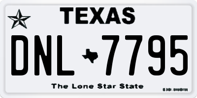 TX license plate DNL7795