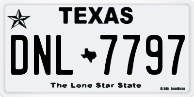 TX license plate DNL7797