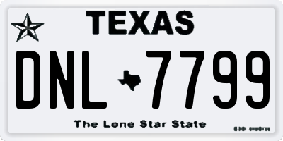 TX license plate DNL7799