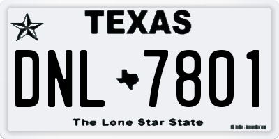 TX license plate DNL7801