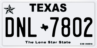 TX license plate DNL7802