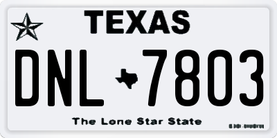 TX license plate DNL7803