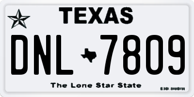 TX license plate DNL7809