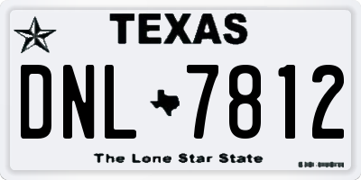 TX license plate DNL7812