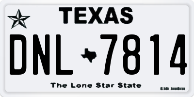 TX license plate DNL7814